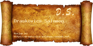 Draskovics Salamon névjegykártya